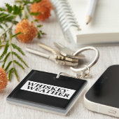 ウイスキーの天気おもしろい飲用引用文 キーホルダー (正面右)