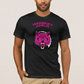 ウイスキーの子 – ブラックTシャツ(PINK WOLFロゴ付き) Tシャツ