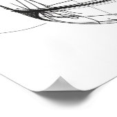 ウイスキーの岩ガラスのミニマリストのラインアート ポスター (角)