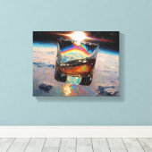 ウイスキーの芸術: 宇宙にて (絵画 No. 4) キャンバスプリント (インサイチュ (ウッドフロア))
