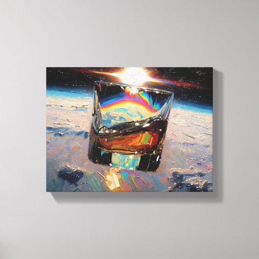 ウイスキーの芸術: 宇宙にて (絵画 No. 4) キャンバスプリント (正面)