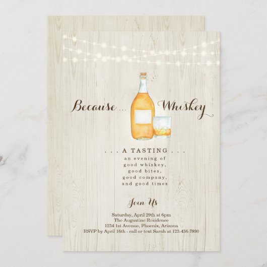 ウイスキーの試飲パーティー 招待状 (正面/裏面)