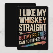 ウイスキーはストレートが好きだが、友人のLGBTQ 招待状 (正面/裏面)