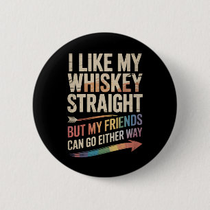 ウイスキーはストレートで飲みたいけど友達はLGBTQ 缶バッジ