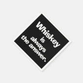 ウイスキーは必ず答えブラック スタンダードカクテルナプキン (角)
