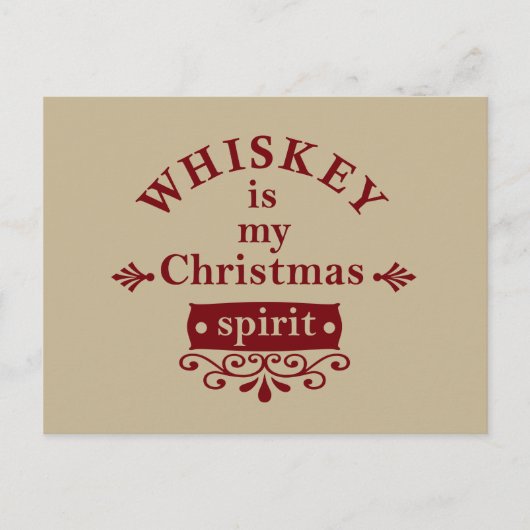 ウイスキーは私のクリスマス気分だ シーズンポストカード (正面)
