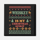 ウイスキーは私のクリスマス気分の醜いおもしろいセーターだ マグネット (正面)