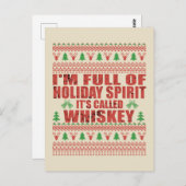ウイスキーは私の気難しいおもしろいクリスマスセーターだ ポストカード (正面/裏面)