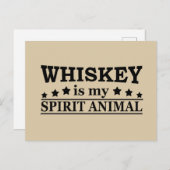 ウイスキーは私の精神動物のおもしろいアルコールことわざ シーズンポストカード (正面/裏面)