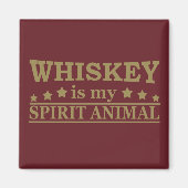 ウイスキーは私の精神動物のおもしろいアルコールことわざ マグネット (正面)