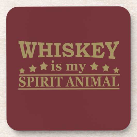 ウイスキーは私の霊性動物 コースター (正面)