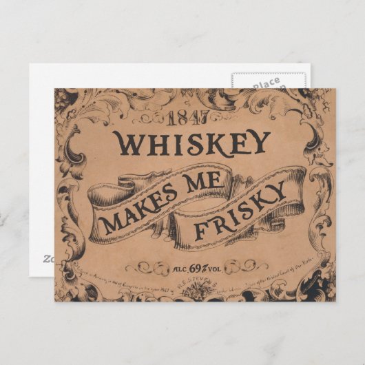 ウイスキーは私を疲れさせる ポストカード (正面/裏面)