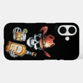 ウイスキーを愛するスケルトンカウボーイ | ワイルドウエストテーマ Case-Mate iPhoneケース (裏面 (横))