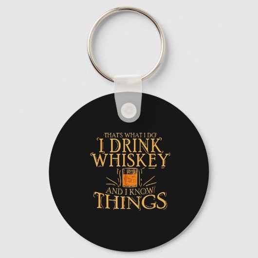 ウイスキーを飲んで物知りTシャツ キーホルダー (正面)