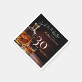 ウイスキーエレガントブラック金ゴールド30th誕生日パーティー昼寝 スタンダードカクテルナプキン (角)