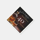 ウイスキーエレガントブラック金ゴールド40th誕生日パーティー昼寝 スタンダードカクテルナプキン (角)