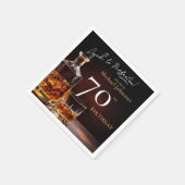 ウイスキーエレガントブラック金ゴールド70thバースデーパーティー昼寝 スタンダードカクテルナプキン (角)