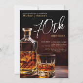 ウイスキーエレガント70歳の誕生日パーティー 招待状 (正面)