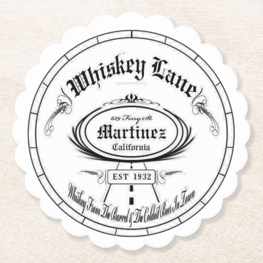 ウイスキークラシックレーンのロゴコースターセット ペーパーコースター (正面)