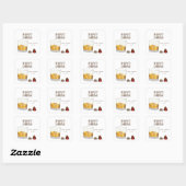 ウイスキーグラスとチョコレートトリフの水彩画 スクエアシール (シート)