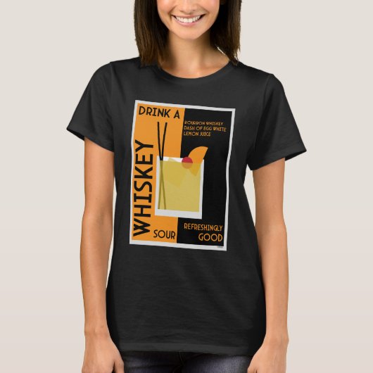 ウイスキーサワーカクテルTシャツ Tシャツ (正面)