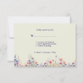 ウイスキーバレルのような素朴な木製のスプリングフラワーズ 出欠カード (裏面)