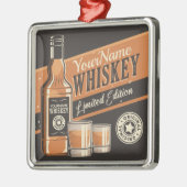 ウイスキーパーソナライズされたリカーボトルウェスタンバー  メタルオーナメント (左)