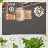 ウイスキーパーソナライズされたリキュールボトルウェスタンバー キッチンタオル (折り畳み)