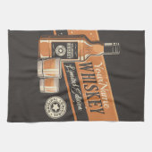 ウイスキーパーソナライズされたリキュールボトルウェスタンバー キッチンタオル (横)