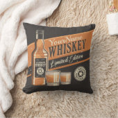 ウイスキーパーソナライズされたリキュールボトルウェスタンバー クッション (ブランケット)