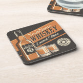 ウイスキーパーソナライズされたリキュールボトルウェスタンバー コースター (左側)