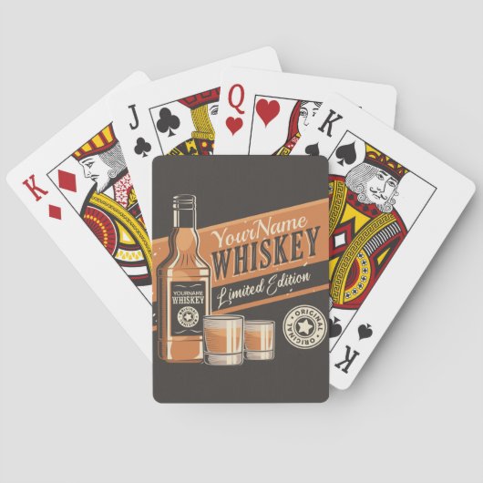 ウイスキーパーソナライズされたリキュールボトルウェスタンバー トランプ (裏面)