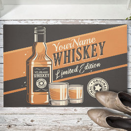 ウイスキーパーソナライズされたリキュールボトルウェスタンバー ドアマット