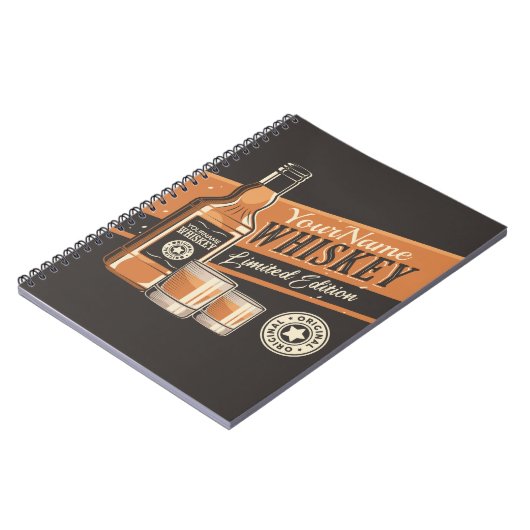 ウイスキーパーソナライズされたリキュールボトルウェスタンバー ノートブック (左側)