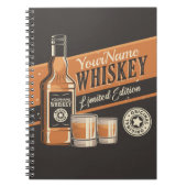 ウイスキーパーソナライズされたリキュールボトルウェスタンバー ノートブック (正面)