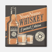 ウイスキーパーソナライズされたリキュールボトルウェスタンバー マグネット (正面)