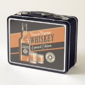 ウイスキーパーソナライズされたリキュールボトルウェスタンバー メタルランチボックス (裏面)
