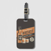 ウイスキーパーソナライズされたリキュールボトルウェスタンバー ラゲッジタグ (正面縦)