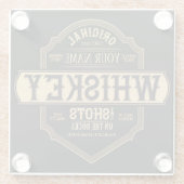 ウイスキーパーソナライズされた・オン・ザ・ロック酒ラベルバー ガラスコースター (裏面)