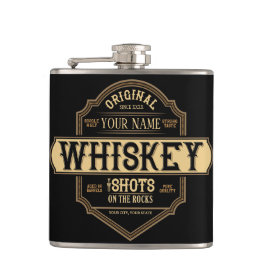 ウイスキーパーソナライズされた・オン・ザ・ロック酒ラベルバー フラスク