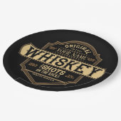 ウイスキーパーソナライズされた・オン・ザ・ロック酒ラベルバー ペーパープレート (アングル)