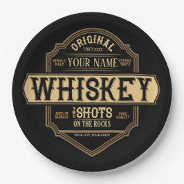ウイスキーパーソナライズされた・オン・ザ・ロック酒ラベルバー ペーパープレート