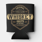 ウイスキーパーソナライズされた・オン・ザ・ロック酒ラベルバー 缶クーラー (裏面)