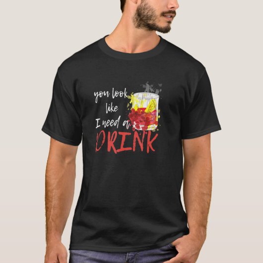 ウイスキーパーティーには飲み物が必要です Tシャツ (正面)