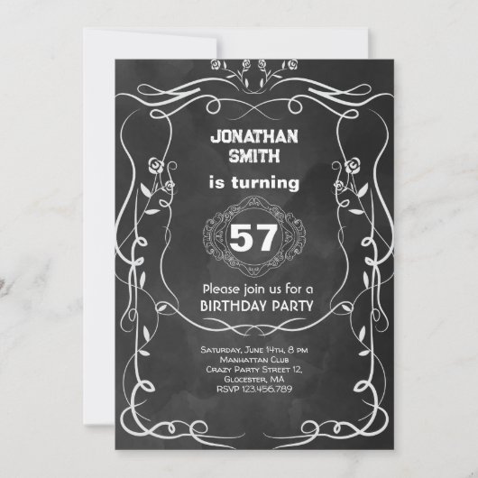 ウイスキーパーティー 誕生日パーティー 招待状 (正面)
