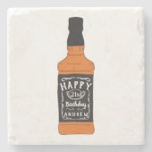 ウイスキーボトルの第21誕生日のウィスキーの恋人 ストーンコースター (正面)