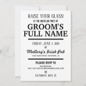 ウイスキーボトルをテーマにしたバチェラーパーティーの招待状 招待状 (裏面)