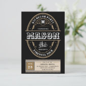 ウイスキーラベルバチュラーパーティ学士週末 招待状 (スタンド正面)