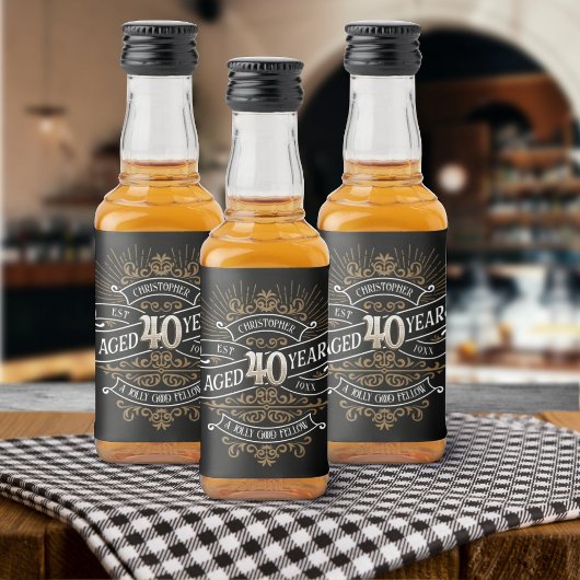 ウイスキーヴィンテージメンズ40歳の誕生日 リキュールボトルラベル