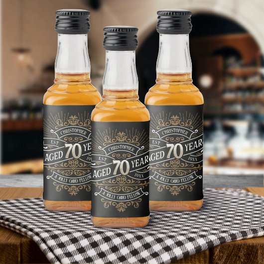 ウイスキーヴィンテージメンズ70誕生日 リキュールボトルラベル
